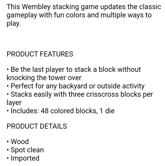 Wembley Games Nwt Wembley Brand Wood Block Stacking Game Poshmark